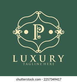 P letter luxury logo. Brand identity for cafe, shop, store, restaurant, boutique, hotel, heraldic, fashion and etc.