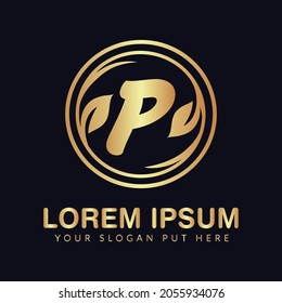 P letter luxury logo design template vector