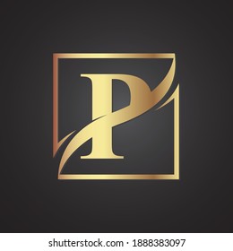P Letter luxury logo vector