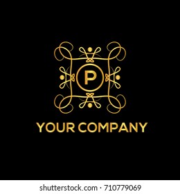 P letter luxury monogram. Boutique, hotel or restaurant logo template