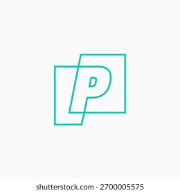 p letter mark square logo vector icon illustration