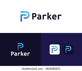 Letra P logotipo mínimo y limpio
