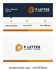 P Letter Modern Abstract Alphabet, Business card design template - vector Illustration