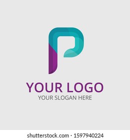 P letter modern flat logo vector design