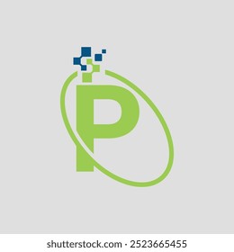 P Letter Moderne Technologie Vektor Logo Design