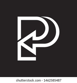 P letter monogram logo, black and white mockup invitation for business card emblem, decorative sign.