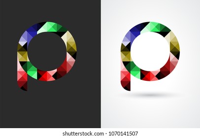 P Letter Multi Color Logo Design Vector EPS