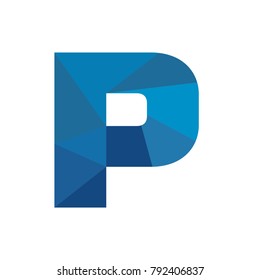 P Letter origami logo