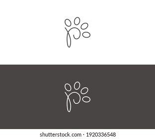 P letter Paw modern logo vector 