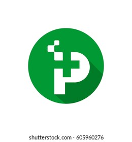 p letter, pharmacy initial logo design