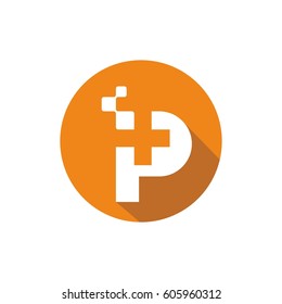p letter, pharmacy initial logo design