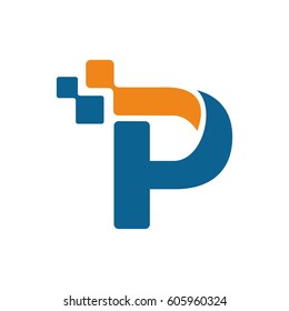 p letter, pharmacy initial logo design