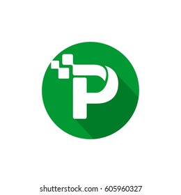 p letter, pharmacy initial logo design