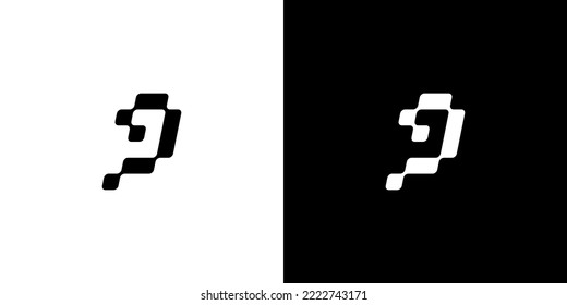 P Letter Pixel Motion Logo Design Template