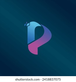 P Letter Pixel Motion Logo Design Template