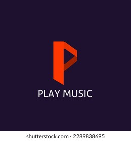 P Letter With Play Icon. Modern Company Logo