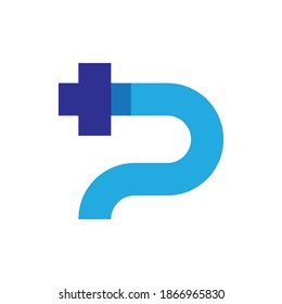 P Letter Plus Logo Design Vector Stock Vector (Royalty Free) 1866965830 ...