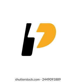 P letter power thunderbolt vector logo design