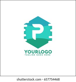 P Letter Property and Construction Logo design for business corporate sign