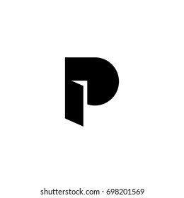 p letter and property portal logo vector