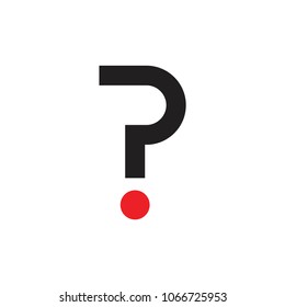 P letter with Question mark logo design vector