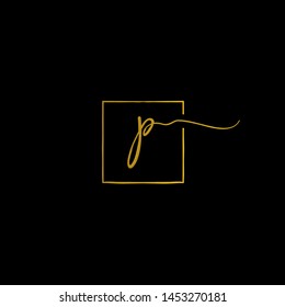 P letter script initial logo