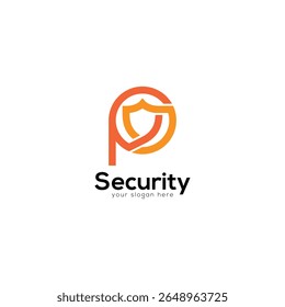 P Letter Shield Logo. Abstract Monogram Symbol.