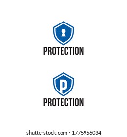 vector de diseño del logotipo de Secure Safe Secret protector de la letra P inicial para proteger