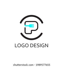 p letter for simple logo design
