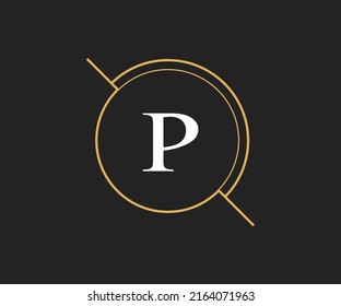 P letter simple luxury logo for restaurant, royalty, boutique, café, hotel, jewelry and fashion brand