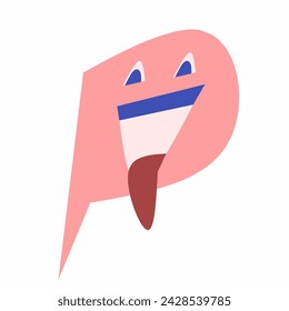 P Letter Smiling With Tongue Sticking Out