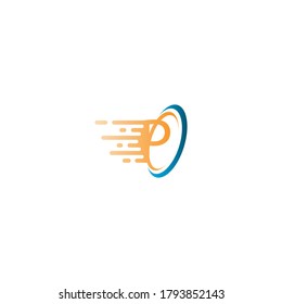 P Letter Speed circle Logo, Concept Letter P + Icon Speed + circle