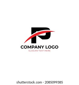 P letter swoosh logo with vector Free Design,  P  logo vector, letter P  swoosh  logo vector, creative Letter P letter logo