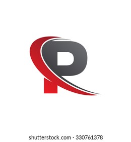 P Letter Swoosh Red Logo 
