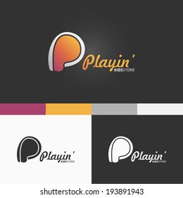 P Letter Symbol Template. Vector Elements. Brand Icon Design Illustration. EPS10