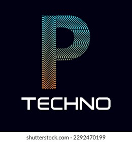 p Ilustración de la plantilla de diseño de carta tecno