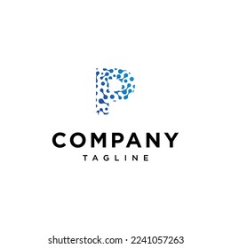 
P Letra Techno Vector logotipo icono vector Template.eps