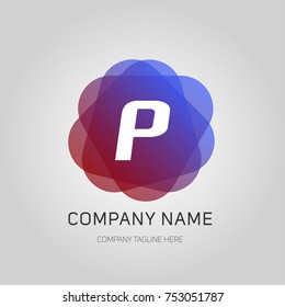 p letter triagnle shape logo with modern and minimalist concept