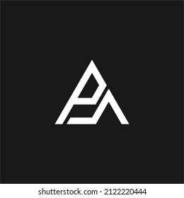 P and A letter with triangle logo concept vector stock illustration