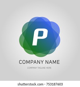 p letter triangle shape logo with modern concept