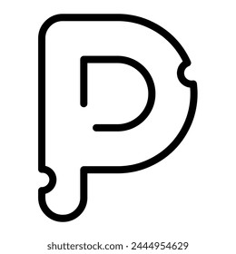 P letter typeface, vector Mice cheese uppercase font.