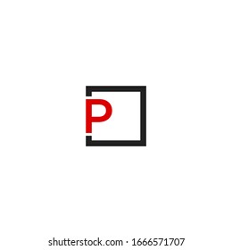 P LETTER VECTOR 
COMBINATION OF BOX LOGO