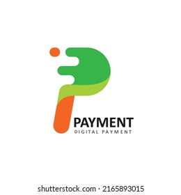 P letter vector concept for digital payment icon design web template