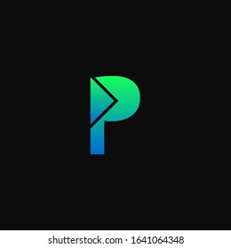 P letter vector image for web and design