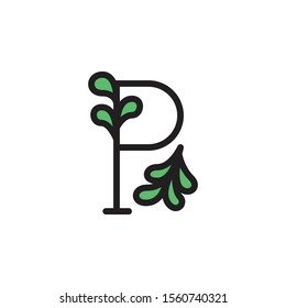 P Letter vector line logo