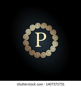 P LETTER VECTOR LOGO APHABET ICON
