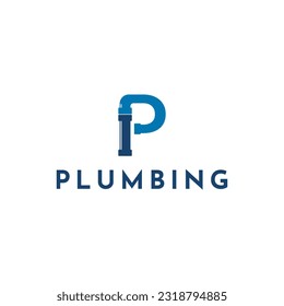 P Letter vector logo design concept with pipe symbol