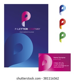 P letter - vector logo design concept illustration. P sign for business company. Corporate identity - visit card, poster, folder, brochure cover.