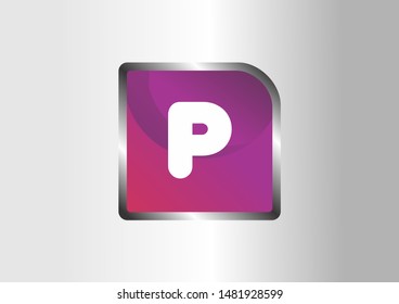 P letter vector logo illustration. Alphabet vector logo illustration. Purple Vector logo.