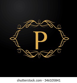 P letter vector logo template (sign, symbol, emblem, ornament)
